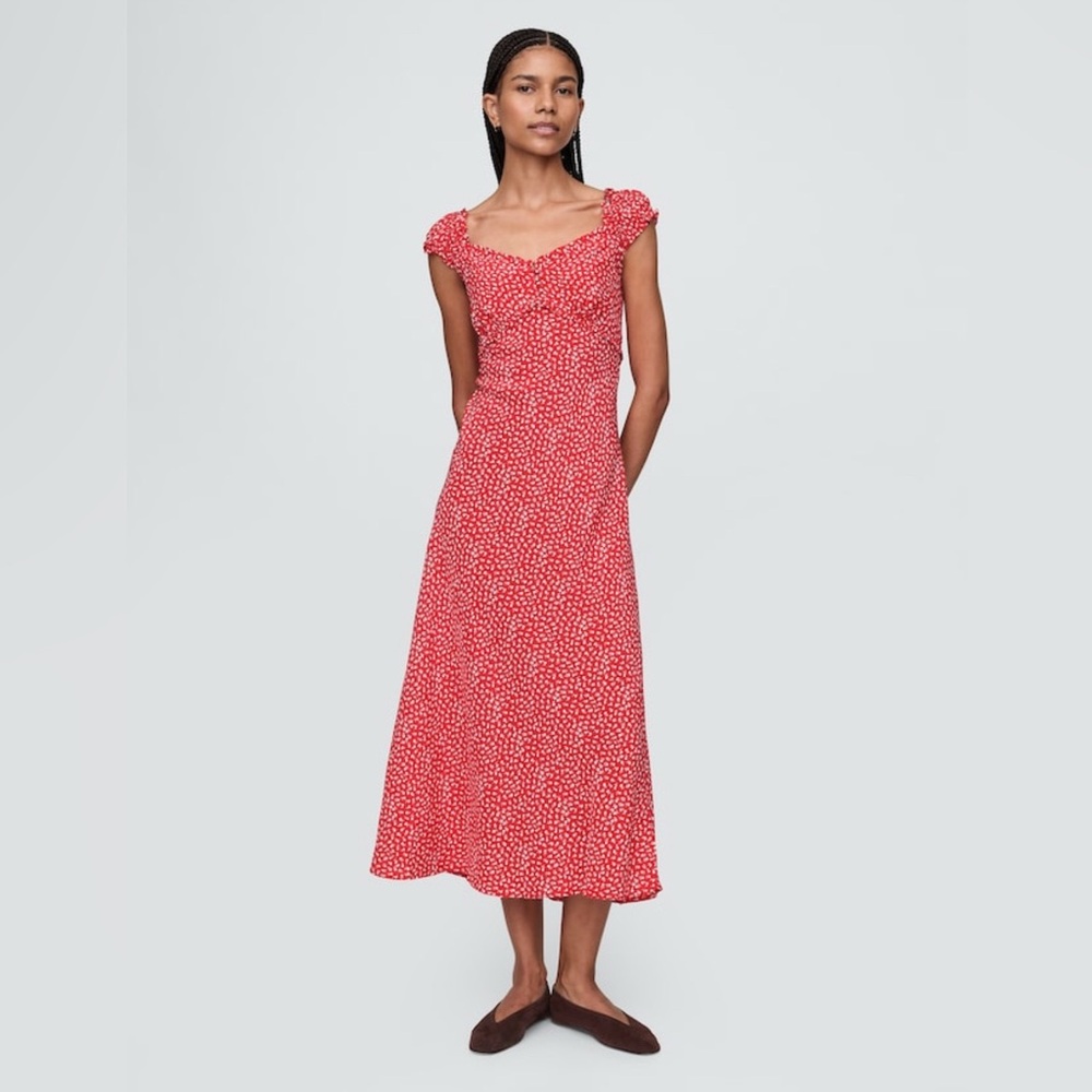 NWT Gap Red Crepe Sweetheart Maxi Dress Small
